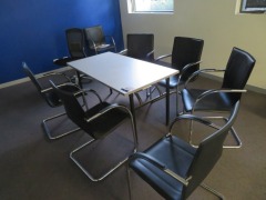 Contents of Meeting Room including Table & Cantilever Chairs x 9, Table 1500 x 900mm Folding Frame - 2