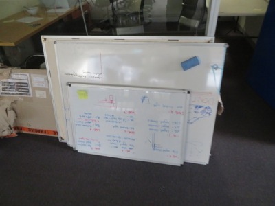 4 x Whiteboards, 2 at 1200 x 900mm & 2 at 900 x 600mm