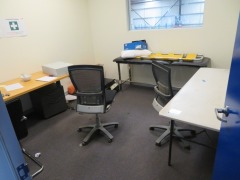 Contents of Office including Tables, Chairs, Stretchers, Sick Bed