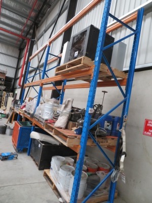 2 Bays of Pallet Racking, 2600 x 860 x 3650mm H,3 x Uprights 3650mm H x 840mm W, 12 x Cross Beams, 2600mm L