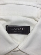 Canali Cream Double Cuff Long Sleeve Shirt Size 38 / 15 - 2