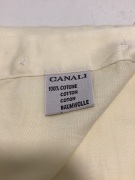 Canali Cream (Yellow) Double Cuff Plain Business Shirt Long Sleeve Size 38 - 4