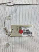 Canali Fine Black Pinstripe Light Cream/Grey Double Cuff Long Sleeve Shirt Size: 39 - 2