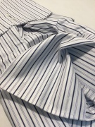 Canali Navy Mauve double Stripe Long Sleeve Shirt Size 38 - 4