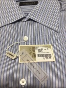 Canali Blue/Yellow/Black Stripe Double Cuff Long Sleeve Shirt Size 38 - 3