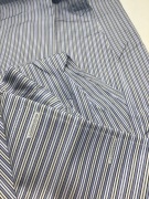Canali Blue/Yellow/Black Stripe Double Cuff Long Sleeve Shirt Size 38 - 4
