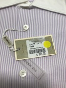 Canali Pink Stripe White Collar / Cuff Long Sleeve Shirt Size 39 - 3