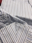 Canali Blue Striped Double Cuff Long Sleeve Shirt Size 40 - 4