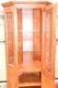 Timber Corner Display Cabinet with 2 x glass shelves with a built in down light and under storage area. Dimensions 540 x 540 x 2060H mm - 4