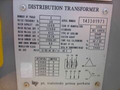 TXA354 - 2014 PT Trafoindo Transformer - 1500kVA, 22000/415V, ONAN, Dyn11 - 7