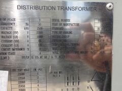 TXF0019 - 2017 PT Trafoindo Transformer - 2500kVA, 22000/11000V, KNAN, Dyn11 - 10