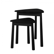 Wycombe Nest of 2 Tables Black 500x500x590mm