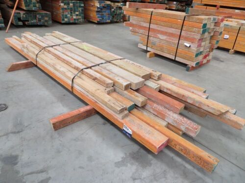 LVL Timber Pack Assorted Sizes, 5 at 150 x 75, 2400 to 3500, 18 at 95 x 63, 2400 to 3500, estimated 55 Lineal Metres