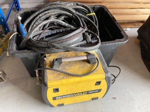 **UNRESERVED** Bossweld TREO 175 welder and quantity of 9 x assorted welding leads