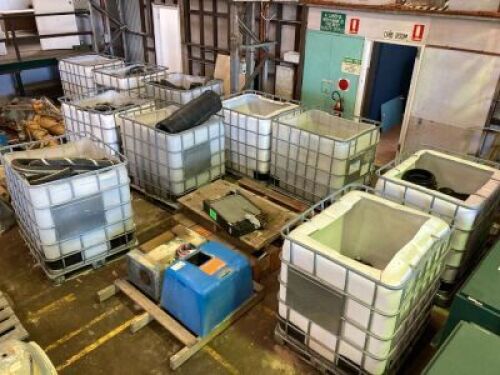 Quantity of 10 x IBC Crates of assorted poly pipe and fittings