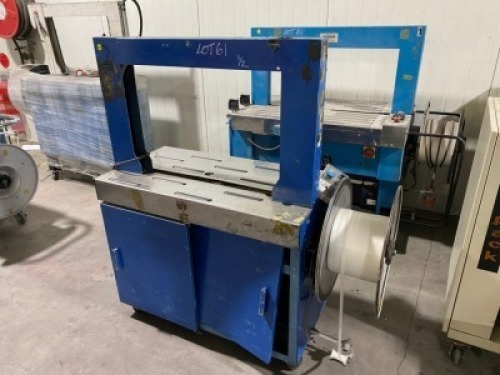 Quantity of 2 Strapping Machines, 240 Volt, Stainless Steel Tables with Rollers