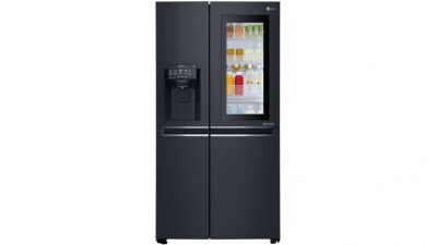 LG 656L Side By Side Fridge with InstaView Door-in-Door - Matte Black GS-V665MBL