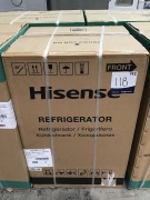 Hisense 120L Reversible Door Bar Fridge HR6BF121S (Stainless Steel) - 2