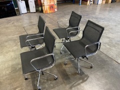 4 x Ergonomic Boardroom Chairs on Castor - 2