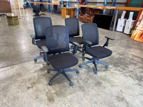 4 x Ergonomic Mesh Office Chairs on Castor