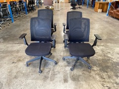 4 x Ergonomic Mesh Office Chairs on Castor - 2