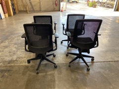 4 x Ergonomic Mesh Office Chairs on Castor - 4