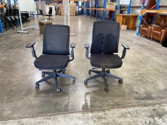 2 x Ergonomic Mesh Office Chairs on Castor - 2
