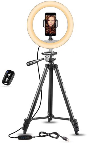 UBeesize TR50 Bluetooth Selfie Light Ring with extendable Tripod