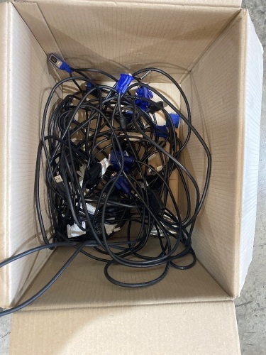 Box of Assorted VGA and HDMI Cables