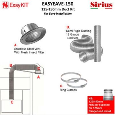 Sirius 150mm Eave Ducting Kit EASYEAVE-150