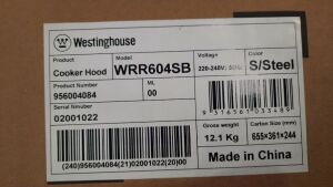 Westinghouse 600mm Slimline Slide-Out Rangehood - Stainless Steel WRR604SB - 3
