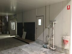 Heated PAINT SPRAYING BOOTH AND DRYING OVEN TOTAL 286 SQM Aluminium Sandwich Panel Construction comprising: - 4