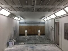Heated PAINT SPRAYING BOOTH AND DRYING OVEN TOTAL 286 SQM Aluminium Sandwich Panel Construction comprising: - 10