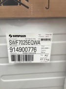 Simpson 7kg Front Load Washing Machine SWF7025EQWA (White) - 3