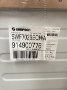 Simpson 7kg Front Load Washing Machine SWF7025EQWA (White) - 3