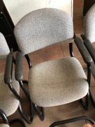6 x Grey Fabric Upholstered Steel Frame, Canterlever Office Chairs - 6