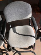 6 x Grey Fabric Upholstered Steel Frame, Canterlever Office Chairs - 5