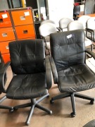4 x Black Vinyl Upholstered Medium Back Office Chair - 3