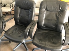 5 x Black Vinyl Upholstered High Back Office Chairs - 3