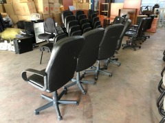 5 x Black Vinyl Upholstered High Back Office Chairs - 5