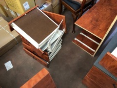 Assorted Office Furniture Including Desk, Boardroom Table, Pedestals, Bookcases & Components. Some Requiring Re Assembly - 6