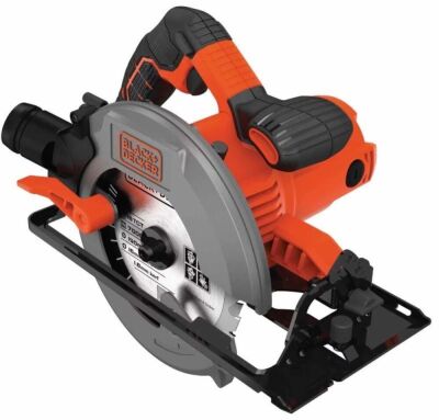 BLACK & DECKER 190mm Portable Electric Saw 1500W with Depth Cut Adjustment, Safety Lock, Bevel Cut Facility, Rise and Fall Depth Setting.(CS1550-XE)