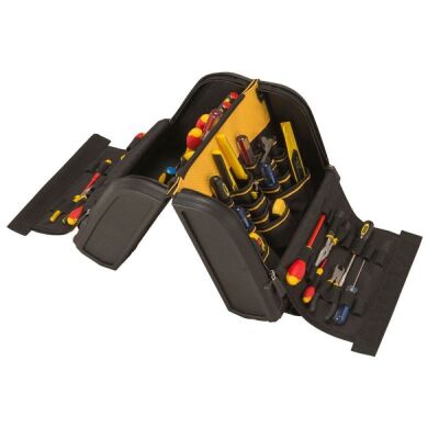 STANLEY Fatmax Tool Organiser 440 x 290 x 350mm with Tool and Socket Compartments, Reinforced Body, Plastic Feet Rests, Shoulder Straps.(1-94-231)