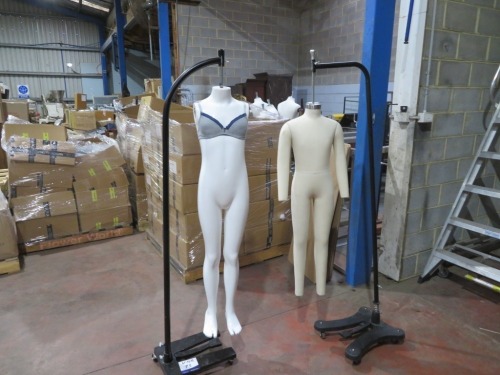 2 x Mannequins on Mobile Stands