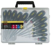 STANLEY FatMax 12pc Screwdriver Set Contents: Parallel 3mm X 50mm, 4mm X 100mm. Flared 5.5mm X 100mm, 6.5mm X 150mm, 8mm X 150mm. Philips PH00 X 50mm, PH0 X 75mm, PH1 X 100mm, PH2 X 125 mm. Voltage Tester.(5-65-426) - 2