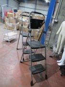 2 x Gorilla 3 Step Folding Ladders, Top Step 800mm H, overall 1500mm H - 3