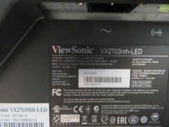 Viewsonic 27" LED Monitor, Model: VX2703MH-LED, Built: 02/2014, 240 volt. No Leads - 3