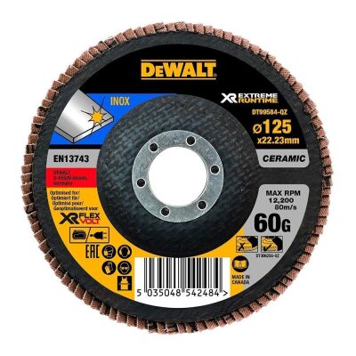 5 x DeWALT Ceramic Flap Disc 125 x 60 Grit(DT99584-QZ-K5)