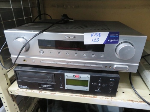 Sound System comprising Sherwood Audio/Video Receiver, RD-6513 & Pro Fusion X Digital Media Manager