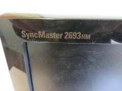 Samsung 26" Monitor, Model: Syncmaster 2693HM, 240 volt. No Leads - 2